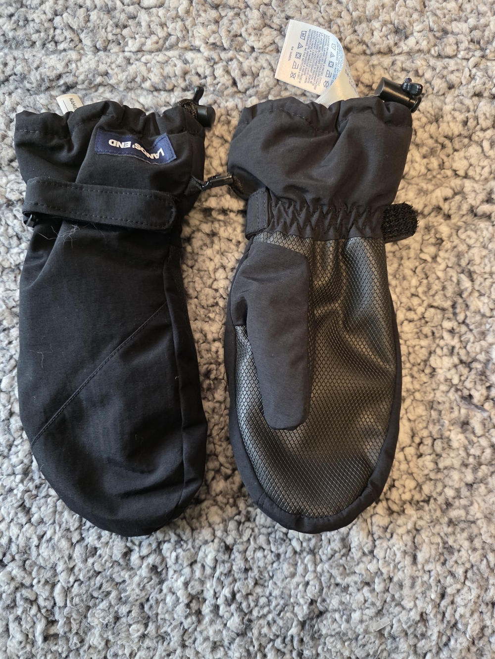 Waterproof Kids Black Mittens - Lands' End